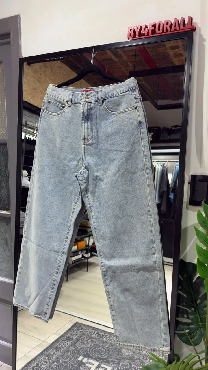 Supreme Jean Supreme baggy celeste — Pantalones